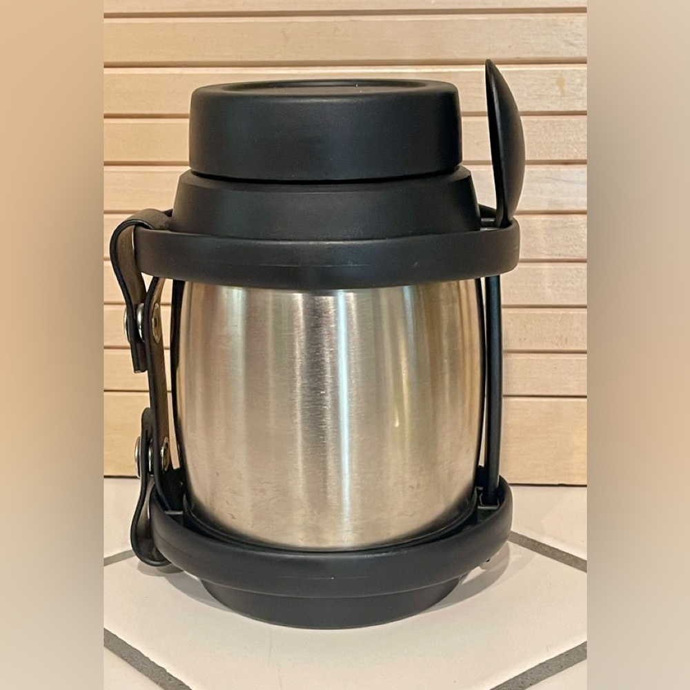 Stainless Steel Thermos with Black Handle